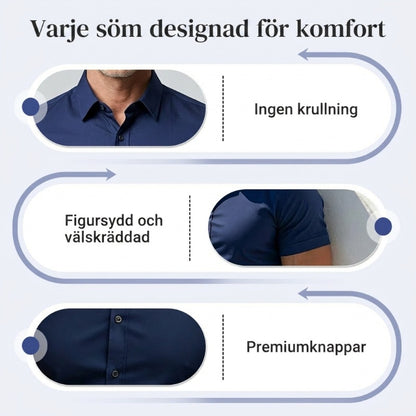👔⚡ 58% RABATT! | Strykfria Herrskjortor – Ingen Strykning, Skrynkelfri & Bekväm Hela Dagen!