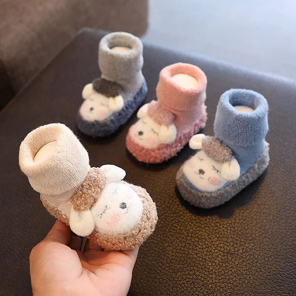 🎄Baby-tecknad plysch bomull småbarnsskor