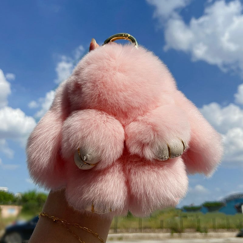 🏆TIDSBEGRÄNSAD SPECIALREA 50 % RABATT🐰Handgjorda mjuka kaninpompon-berlocke