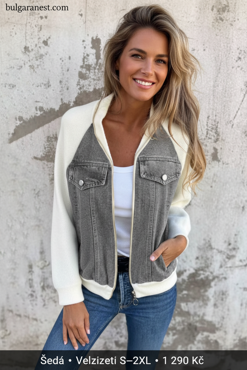 🧥 Enkel denimstil med unik känsla – spliced-design jacka för en modern vardagslook