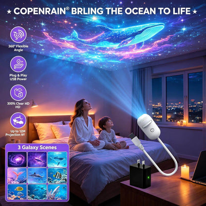 Plug-and-Play HD-nattlampa med Galaxy- och havsmotiv🥳Över 50 000 nöjda användare