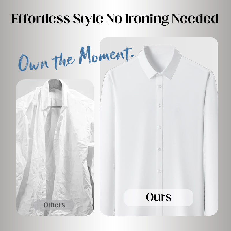 Heltäckande långärmade skjortor med knappar för män