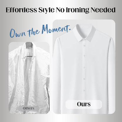 Heltäckande långärmade skjortor med knappar för män