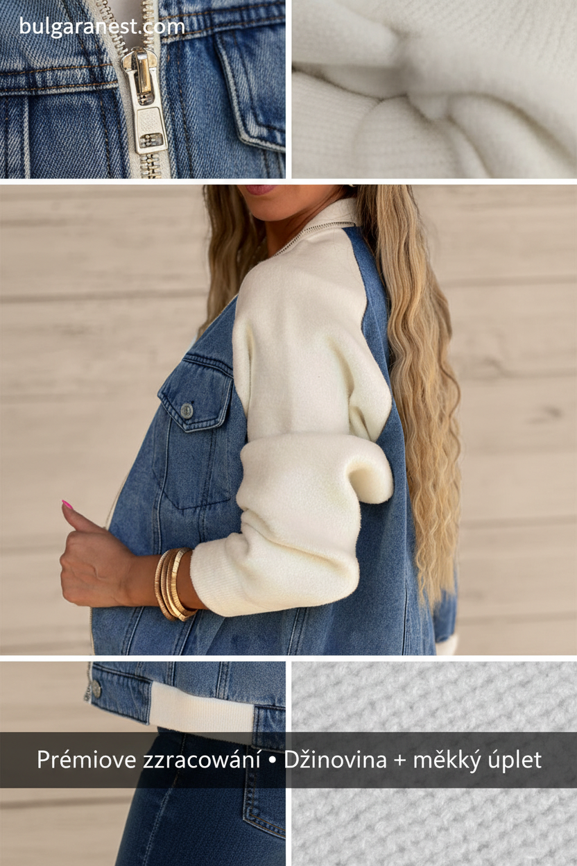 🧥 Enkel denimstil med unik känsla – spliced-design jacka för en modern vardagslook