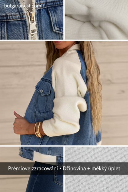 🧥 Enkel denimstil med unik känsla – spliced-design jacka för en modern vardagslook