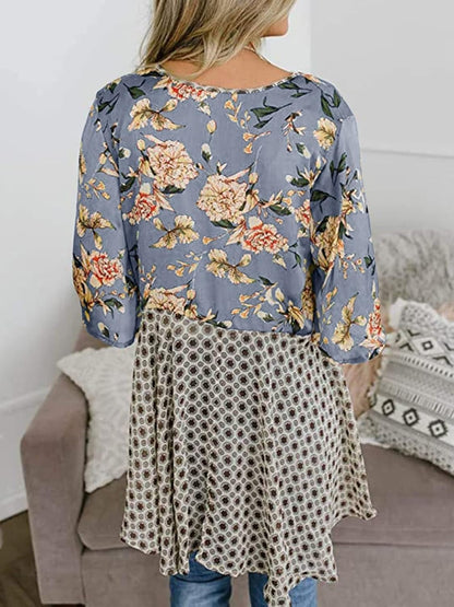 💐Vårrea 2026🌸Blommig kimono-inspirerad damkofta med volangärmar och knytband – en lätt, bohemisk och avslappnad topp