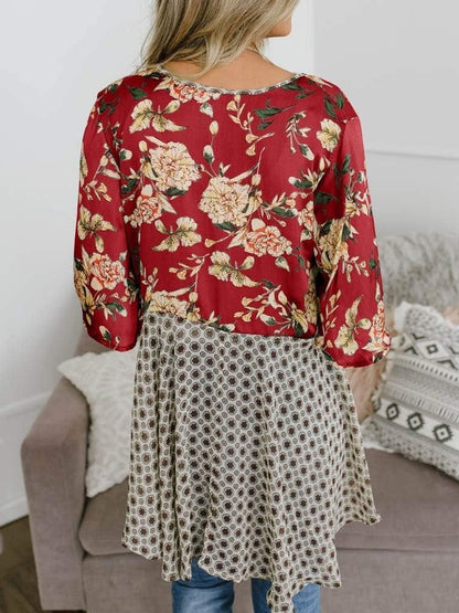 💐Vårrea 2026🌸Blommig kimono-inspirerad damkofta med volangärmar och knytband – en lätt, bohemisk och avslappnad topp