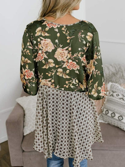 💐Vårrea 2026🌸Blommig kimono-inspirerad damkofta med volangärmar och knytband – en lätt, bohemisk och avslappnad topp