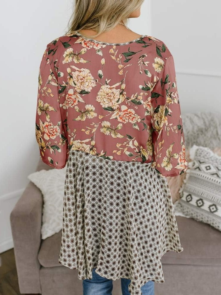 💐Vårrea 2026🌸Blommig kimono-inspirerad damkofta med volangärmar och knytband – en lätt, bohemisk och avslappnad topp