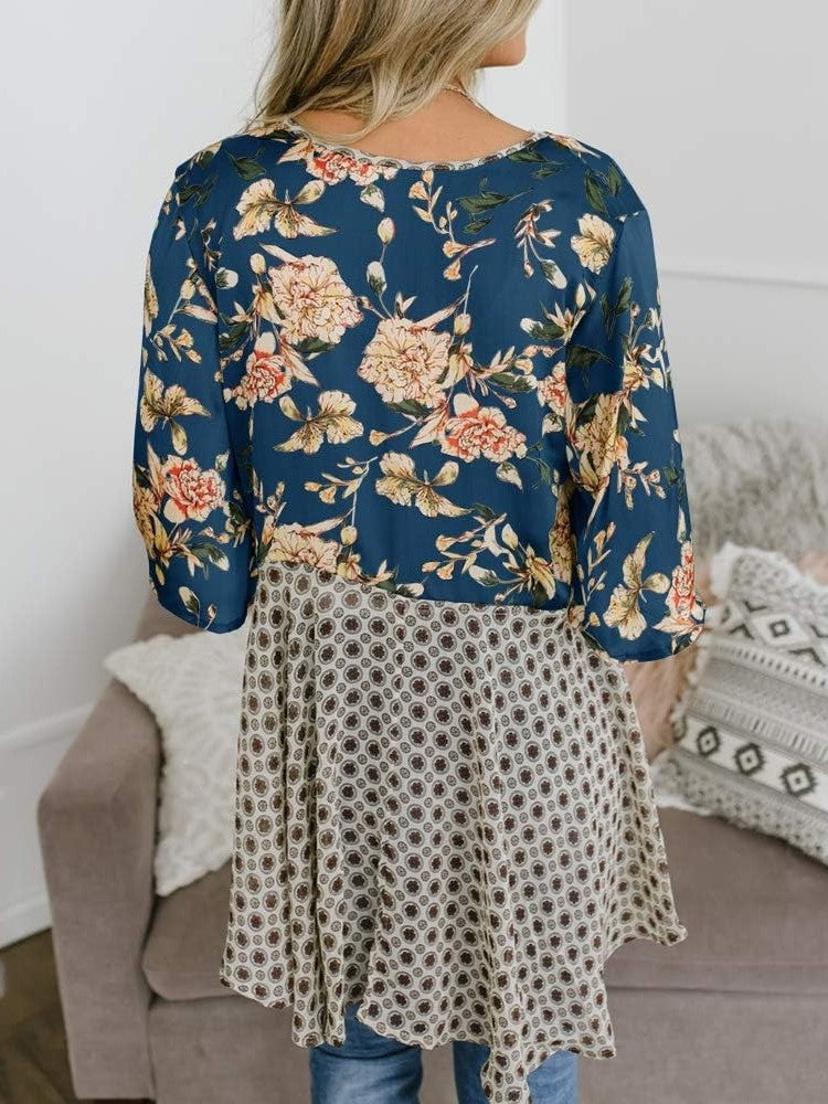 💐Vårrea 2026🌸Blommig kimono-inspirerad damkofta med volangärmar och knytband – en lätt, bohemisk och avslappnad topp