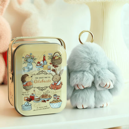 🏆TIDSBEGRÄNSAD SPECIALREA 50 % RABATT🐰Handgjorda mjuka kaninpompon-berlocke