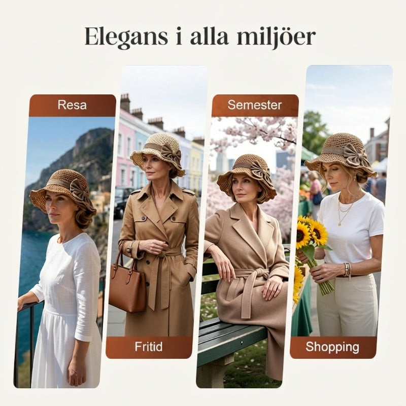 🎀 50% RABATT 👒 | Stråhatt med Retrobåge – Hopfällbar & Andningsbar för Sommaren