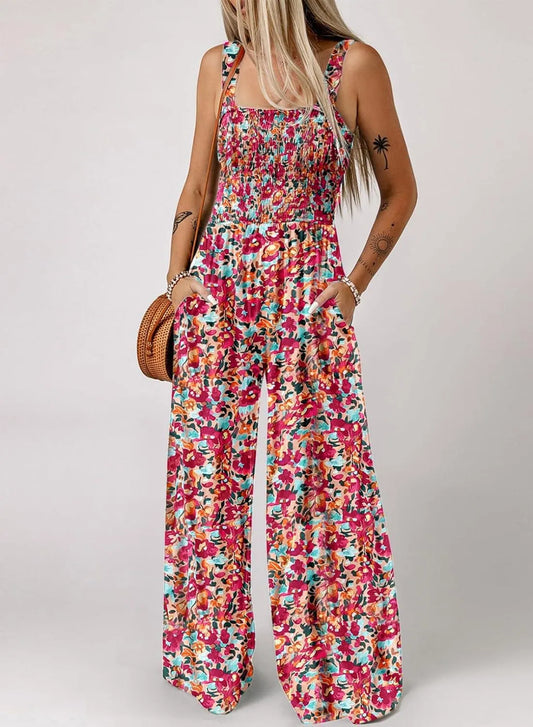🌼Damers avslappnade ärmlösa jumpsuit med tryck🏖️