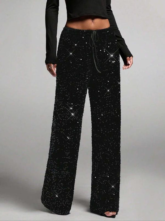 💖SISTA DAGEN REA 50% RABATT🥰Dambyxor med paljetter och elastisk midja