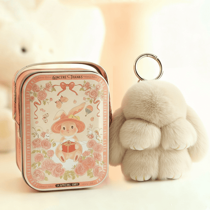 🏆TIDSBEGRÄNSAD SPECIALREA 50 % RABATT🐰Handgjorda mjuka kaninpompon-berlocke