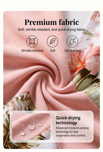 🌸🌿 Bikini-set för damer med blommönster och hög midja 🌊👙