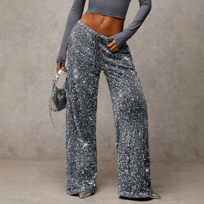 💖SISTA DAGEN REA 50% RABATT🥰Dambyxor med paljetter och elastisk midja