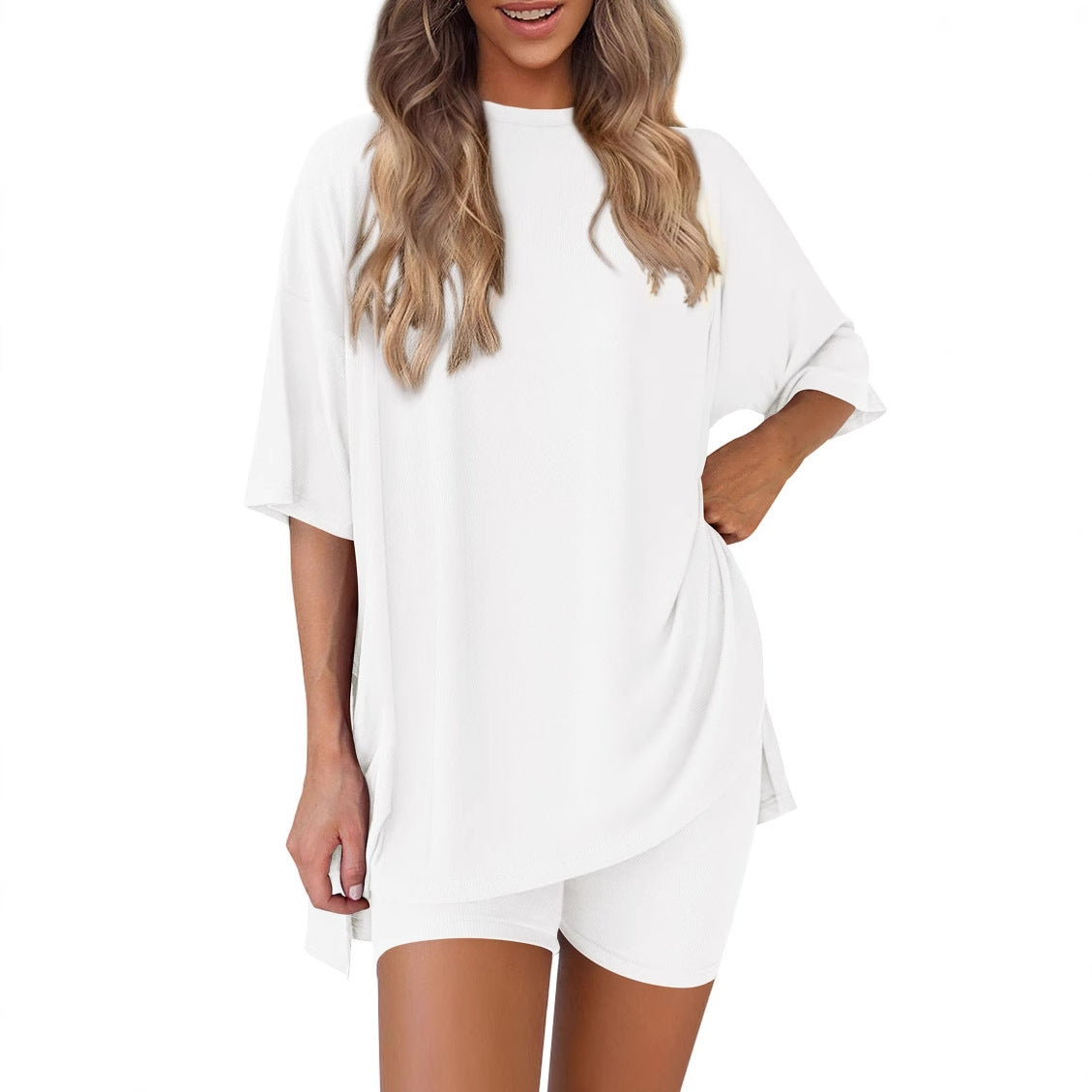 💞SISTA DAGENS ERBJUDANDE - 53% RABATT🌸 Sommarset med två delar, löst och casual, för kvinnor💃