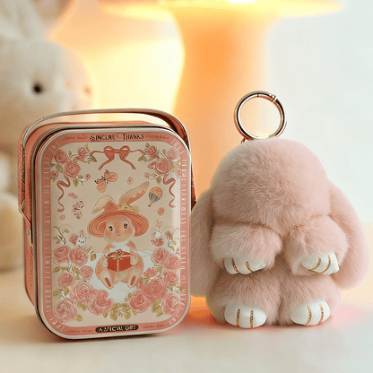 🏆TIDSBEGRÄNSAD SPECIALREA 50 % RABATT🐰Handgjorda mjuka kaninpompon-berlocke