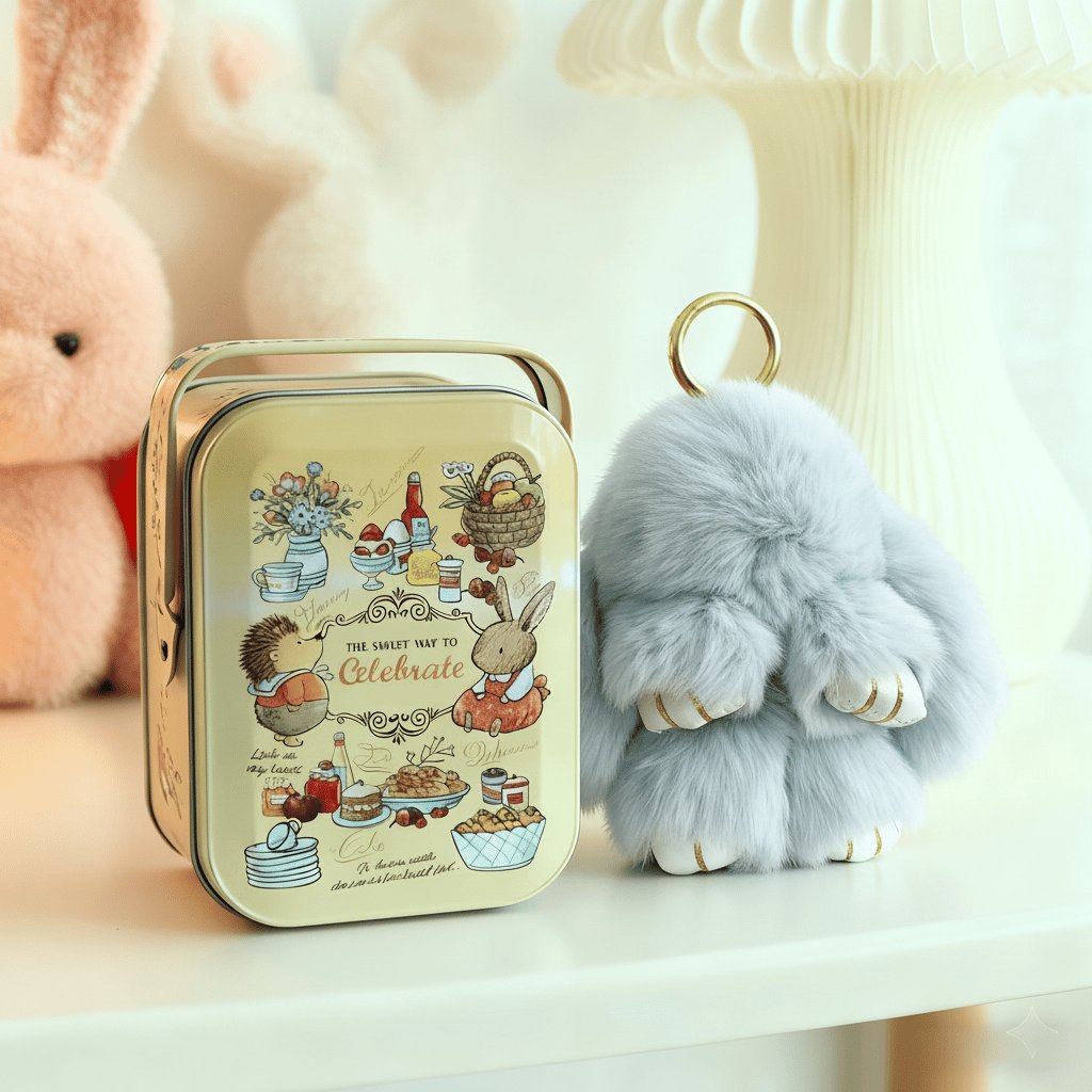 🏆TIDSBEGRÄNSAD SPECIALREA 50 % RABATT🐰Handgjorda mjuka kaninpompon-berlocke