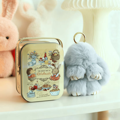 🏆TIDSBEGRÄNSAD SPECIALREA 50 % RABATT🐰Handgjorda mjuka kaninpompon-berlocke