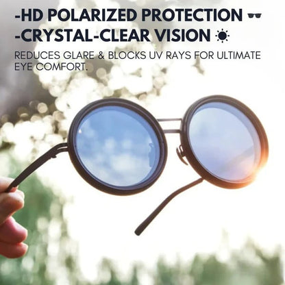 🕶️ 50 % RABATT NU! 🌞 Justerbara polariserade runda solglasögon – UV400-skydd, lätta och reptåliga ✨