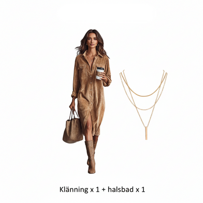 Casual modeskjortklänning för kvinnor