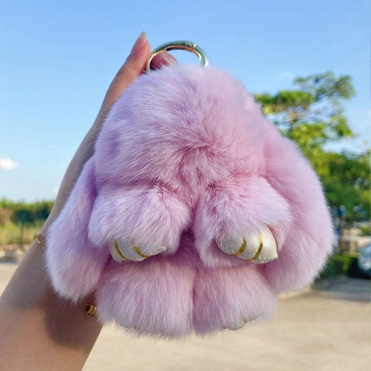 🏆TIDSBEGRÄNSAD SPECIALREA 50 % RABATT🐰Handgjorda mjuka kaninpompon-berlocke