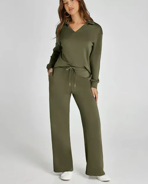 🔥Dam 2-delade set Casual Långärmade Sweatersuits Se
