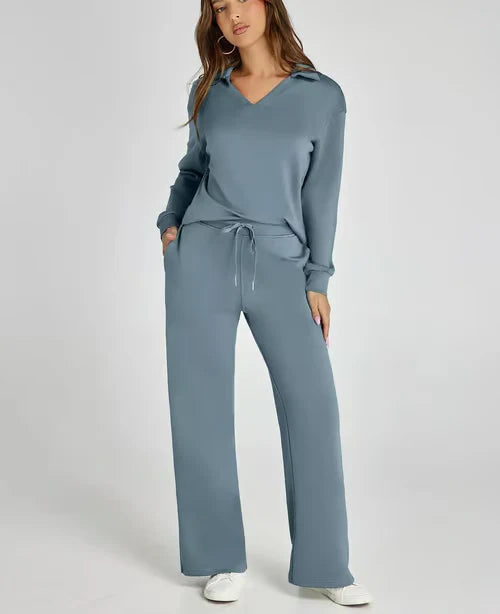 🔥Dam 2-delade set Casual Långärmade Sweatersuits Se