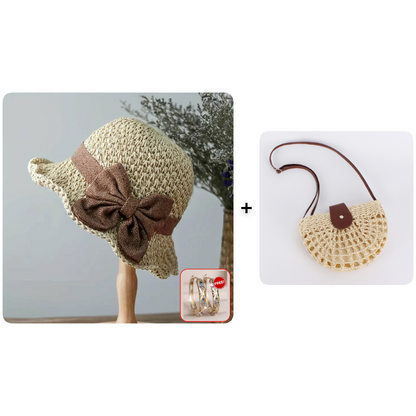 🎀 50% RABATT 👒 | Stråhatt med Retrobåge – Hopfällbar & Andningsbar för Sommaren