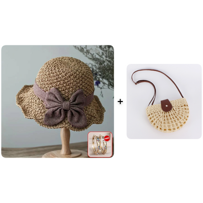 🎀 50% RABATT 👒 | Stråhatt med Retrobåge – Hopfällbar & Andningsbar för Sommaren