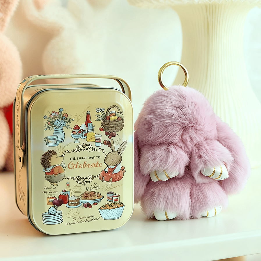 🏆TIDSBEGRÄNSAD SPECIALREA 50 % RABATT🐰Handgjorda mjuka kaninpompon-berlocke