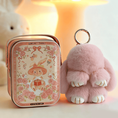 🏆TIDSBEGRÄNSAD SPECIALREA 50 % RABATT🐰Handgjorda mjuka kaninpompon-berlocke