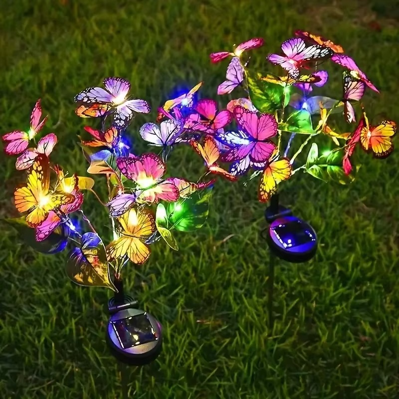 🦋Solcellslampor för utomhusbruk i form av fjärilar💐[Gratis gratulationskort med fjärilsmotiv vid köp