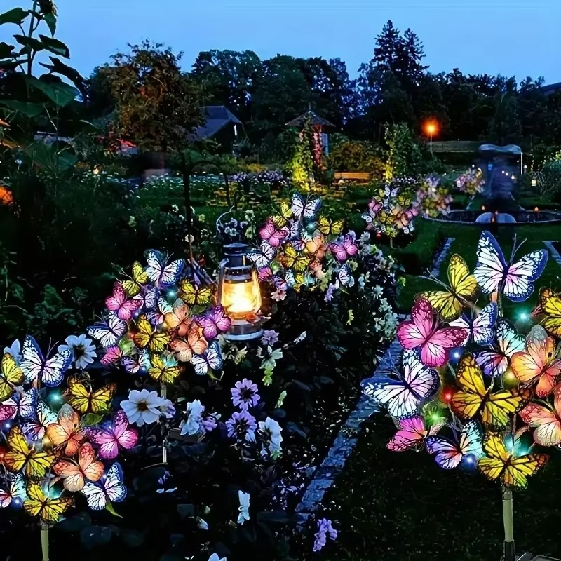 🦋Solcellslampor för utomhusbruk i form av fjärilar💐[Gratis gratulationskort med fjärilsmotiv vid köp