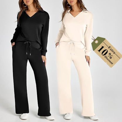 🔥Dam 2-delade set Casual Långärmade Sweatersuits Se