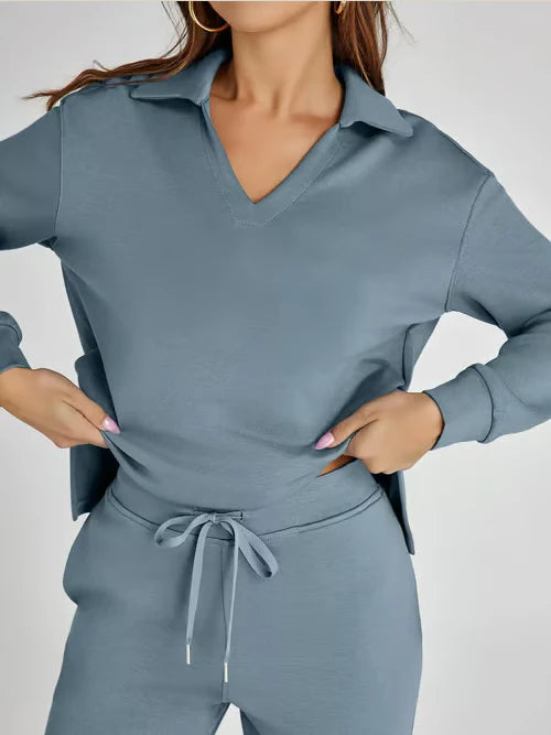 🔥Dam 2-delade set Casual Långärmade Sweatersuits Se
