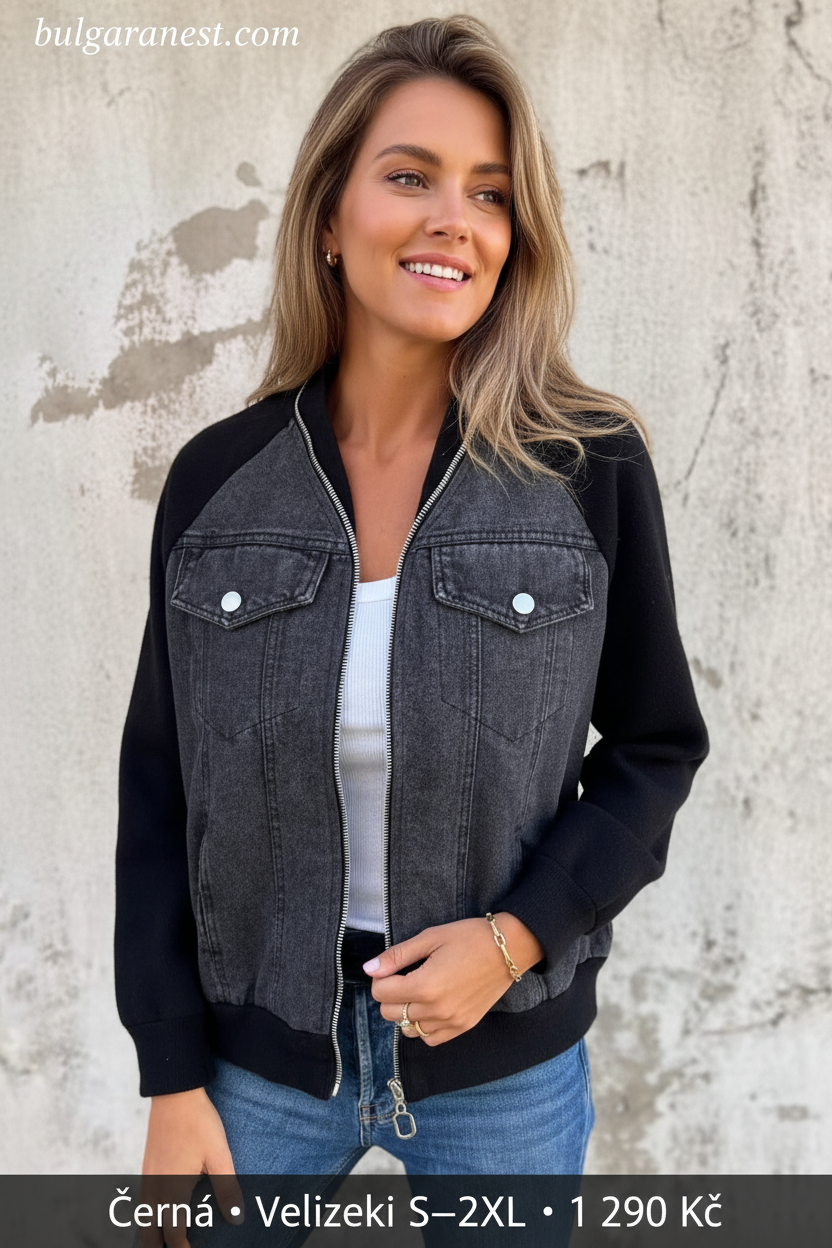🧥 Enkel denimstil med unik känsla – spliced-design jacka för en modern vardagslook