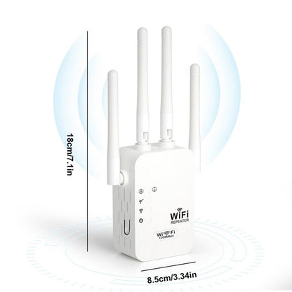 🎁 Sista dagen med 50 % rabatt! 🔥 WiFi-repeater 2026, dual band 1200 Mbit/s (5 GHz/2,4 GHz), signalförstärkare, täckning på 930 m² och 50 enheter, med Ethernet-port.