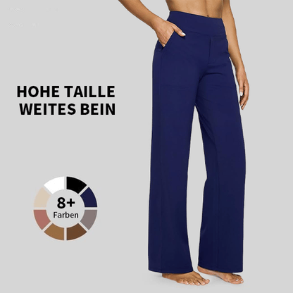 🎁 Sista dagen 50% rabatt 🔥 Löst sittande byxor med hög midja för affärsmässig fritid och yogabyxor
