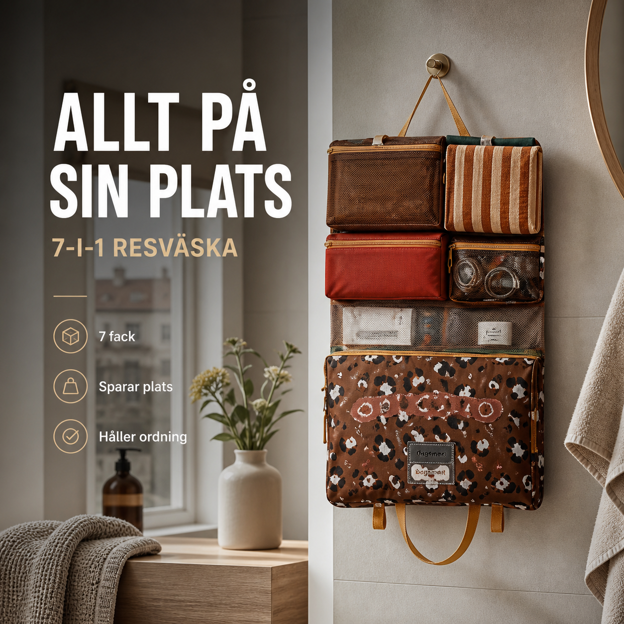 🧳 Slipp kaos i resväskan – 7-i-1 reseorganizer som håller allt på sin plats