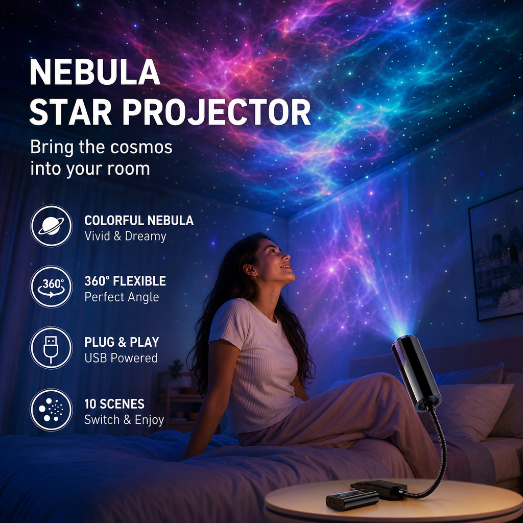 Plug-and-Play HD-nattlampa med Galaxy- och havsmotiv🥳Över 50 000 nöjda användare