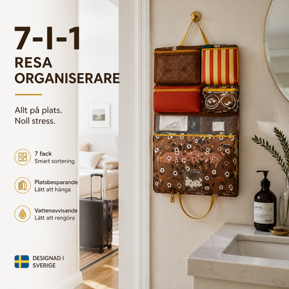 🧳 Slipp kaos i resväskan – 7-i-1 reseorganizer som håller allt på sin plats
