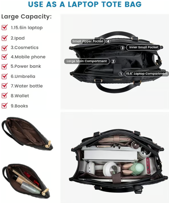 🔥3 i 1 Lunch Tote Bag för kvinnor🎁Bär din dag med stil - varma måltider, säker teknik, inga kompromisser! ✨