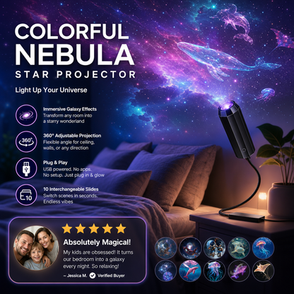 Plug-and-Play HD-nattlampa med Galaxy- och havsmotiv🥳Över 50 000 nöjda användare