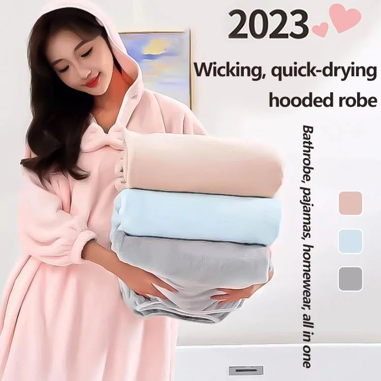 🎄JULREA 50 % RABATT🎄Absorberande och snabbtorkande badrock med huva