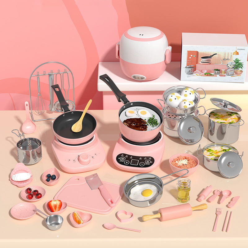 🎁[Bästa gåvan för barn]🍳Barnens riktiga matlagningsminiköksleksaker - 22 PCS-uppsättning