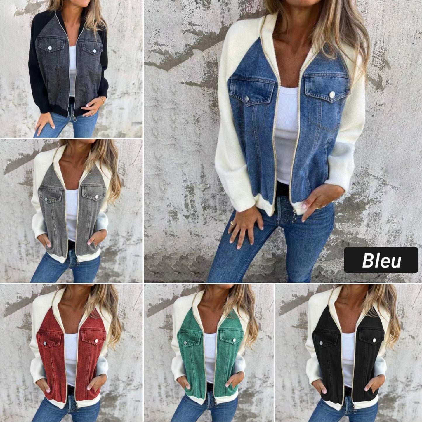🧥 Enkel denimstil med unik känsla – spliced-design jacka för en modern vardagslook