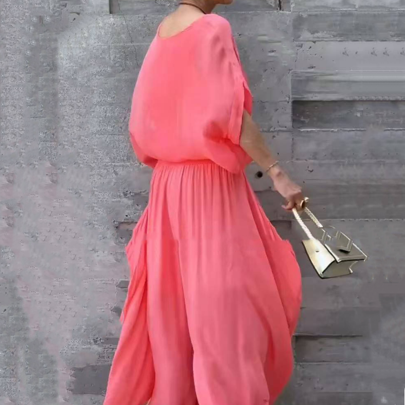 Lös topp & byxor med vida ben Chiffon 2-delat set